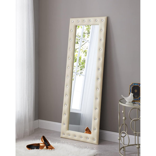 Naomi Home Crystal Tufted Full Length Mirrors, Floor/Wall Mounted Full